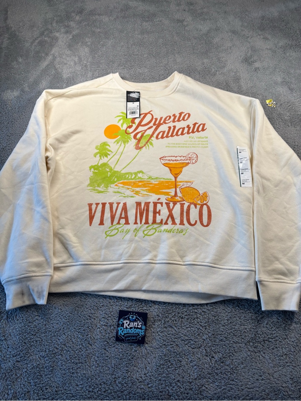 New Original Use Men’s M Puerto Vallarta Viva Mexico Graphic Crewneck Sweatshirt